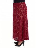 24seven Comfort Elevate Curvy Elegant Lace Elastic Waist Maxi Skirt