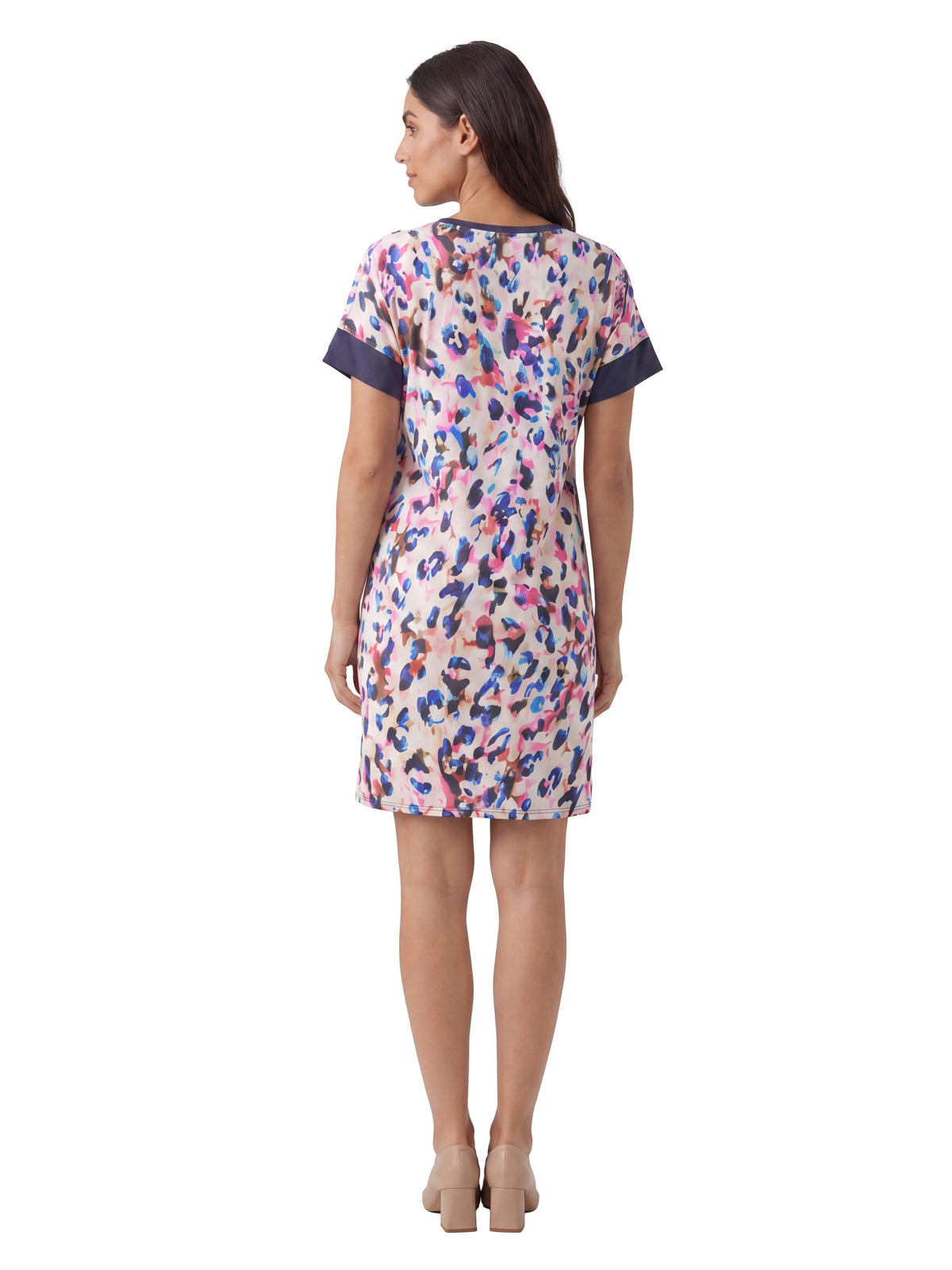 24seven Comfort Essential Maternity Abstract Short Sleeve Knee Length T Shirt Dress