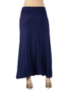 24seven Comfort Basic Maternity Elastic Waist Ankle Length A Line Maxi Skirt