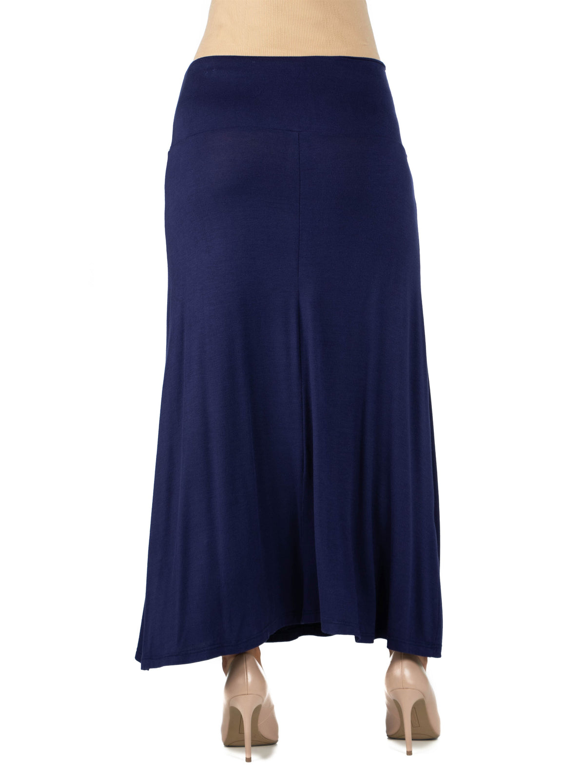 24seven Comfort Basic Maternity Elastic Waist Ankle Length A Line Maxi Skirt