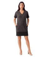 24seven Comfort Essential Maternity V Neck Loose Fit Short Sleeve Pocket T Shirt Dress
