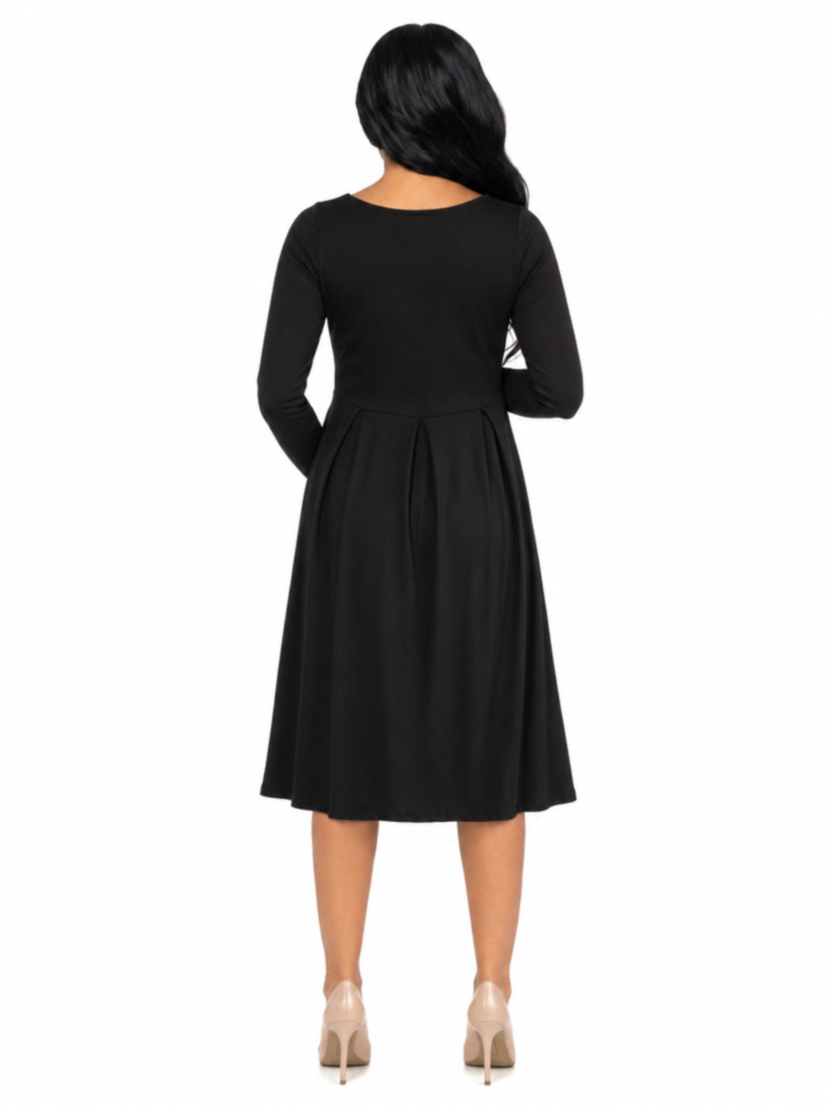 24seven Comfort Essential Maternity Midi Length Fit N Flare Pocket Dress