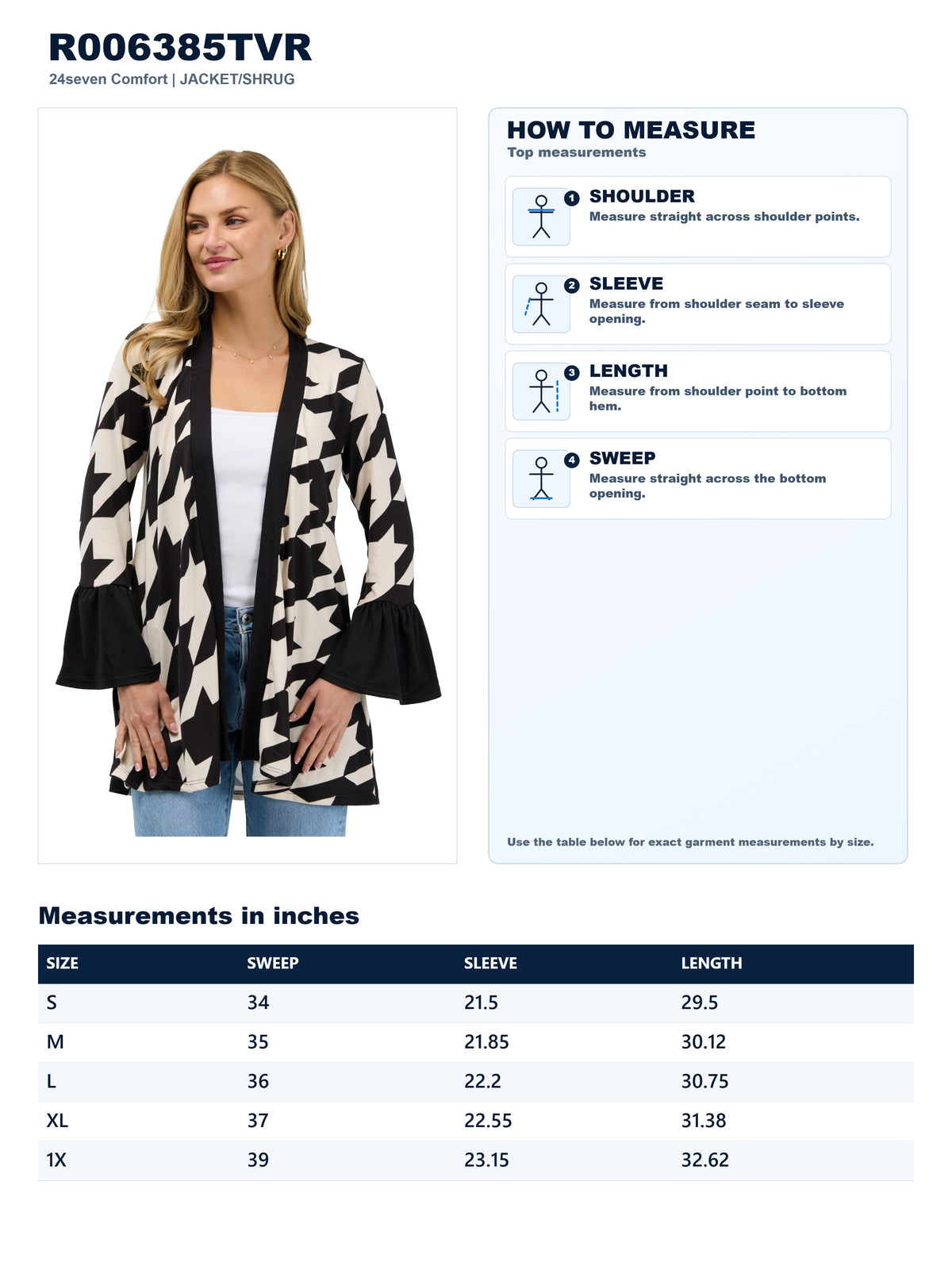 Garment measurements