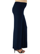 24seven Comfort Basic Maternity Elastic Waist Flared Leg Loose Fit Palazzo Pants