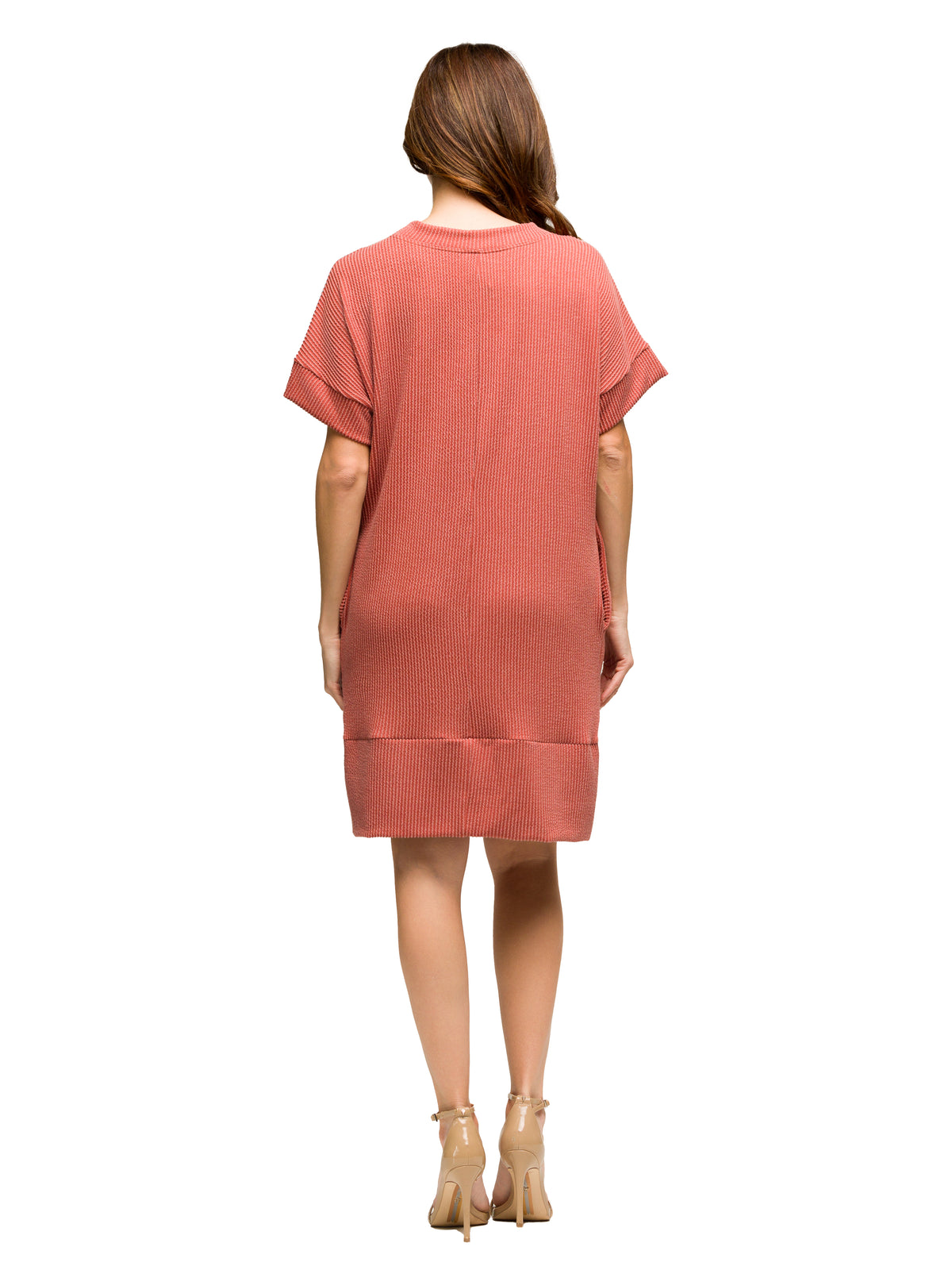 24seven Comfort Essential Maternity V Neck Loose Fit Short Sleeve Pocket T Shirt Dress