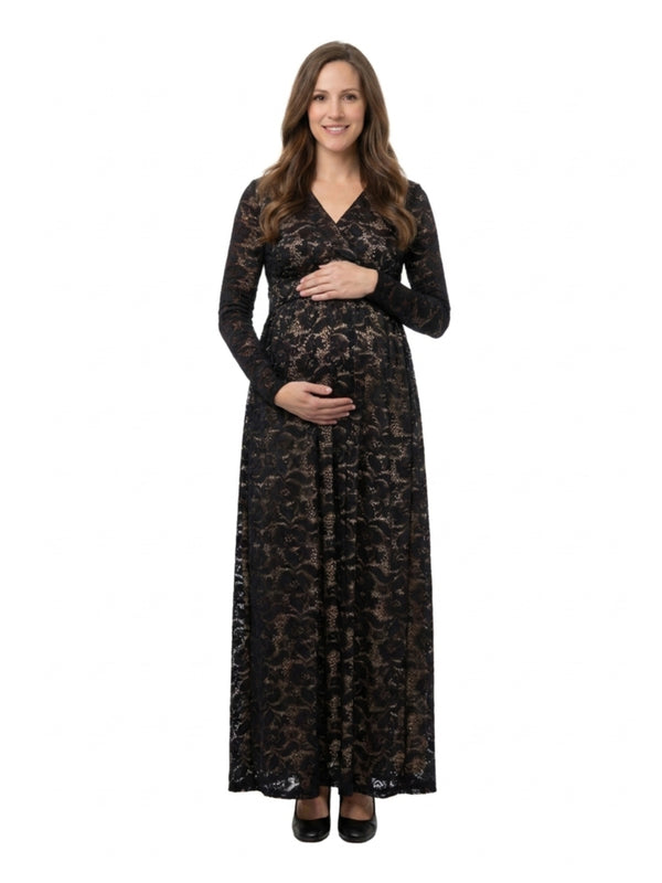 24seven Comfort Elevate Maternity Lace Wrap Maxi Dress