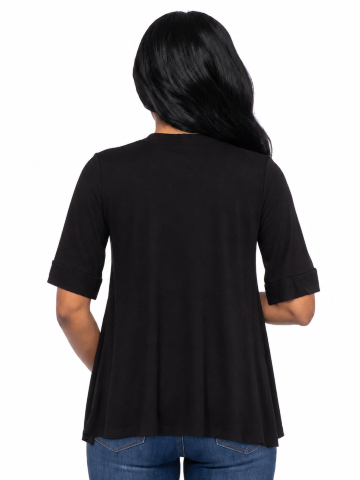 24seven Comfort Basic Maternity Open Front Elbow Sleeve Long Fit Jacket