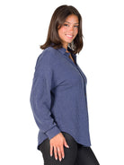 24seven Comfort Essential Petite Button Front Oversized Long Sleeves Jacket
