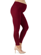 24seven Comfort Basic Maternity Fitted Ankle Length Elastic Waist Comfortable Stretch Leggings