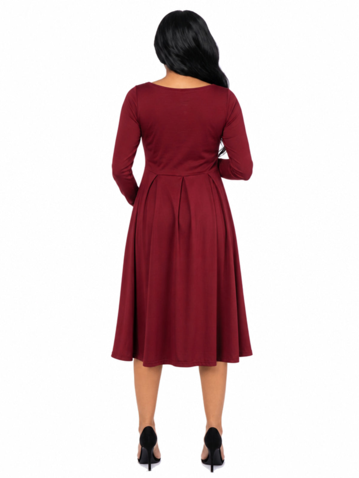 24seven Comfort Essential Maternity Midi Length Fit N Flare Pocket Dress