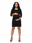 24seven Comfort Essential Maternity Three Quarter Sleeve A Line Knee Length Dress