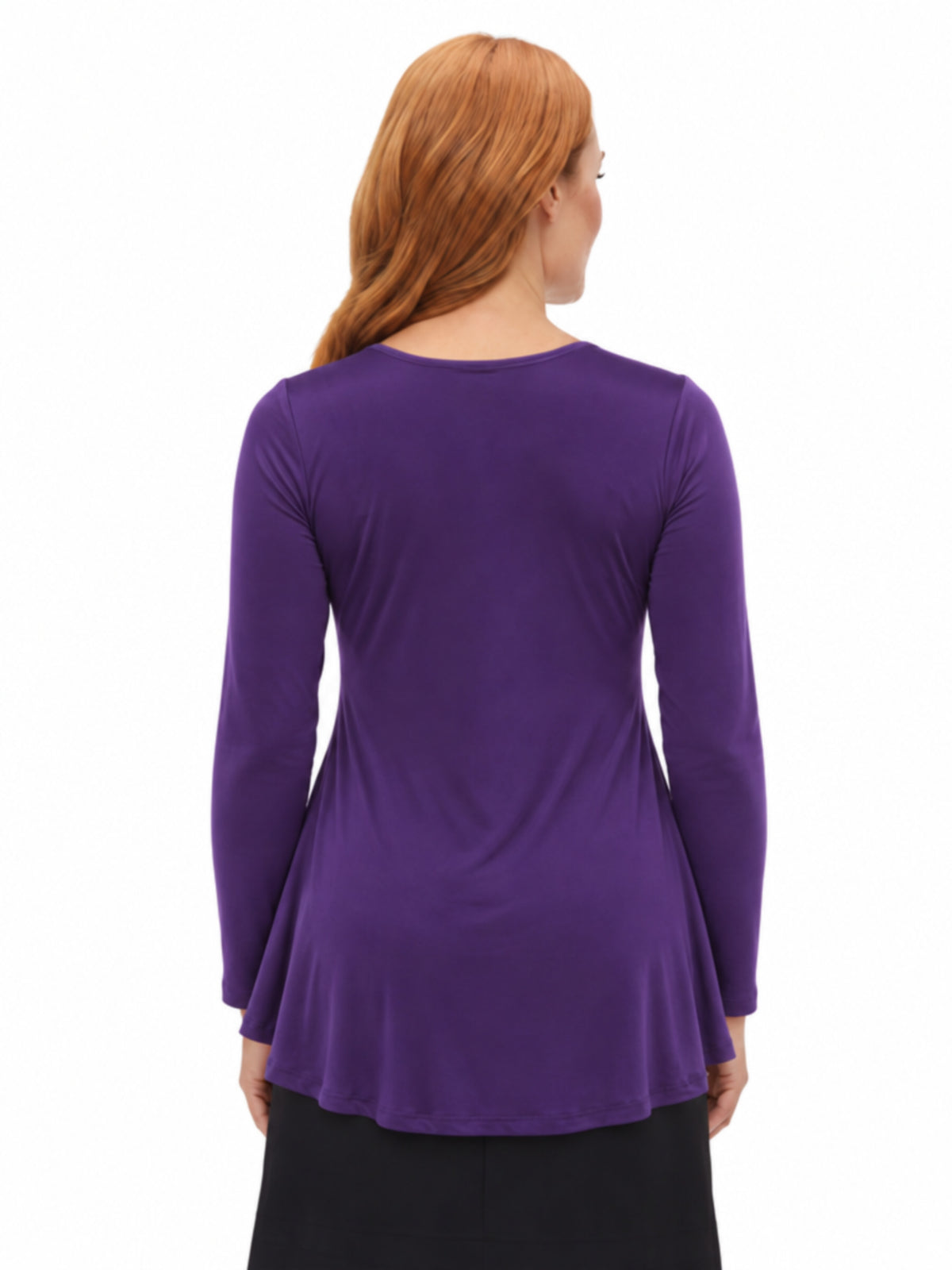 24seven Comfort Basic Maternity V Neck Long Sleeve Soft Flare Henley Style Tunic Top