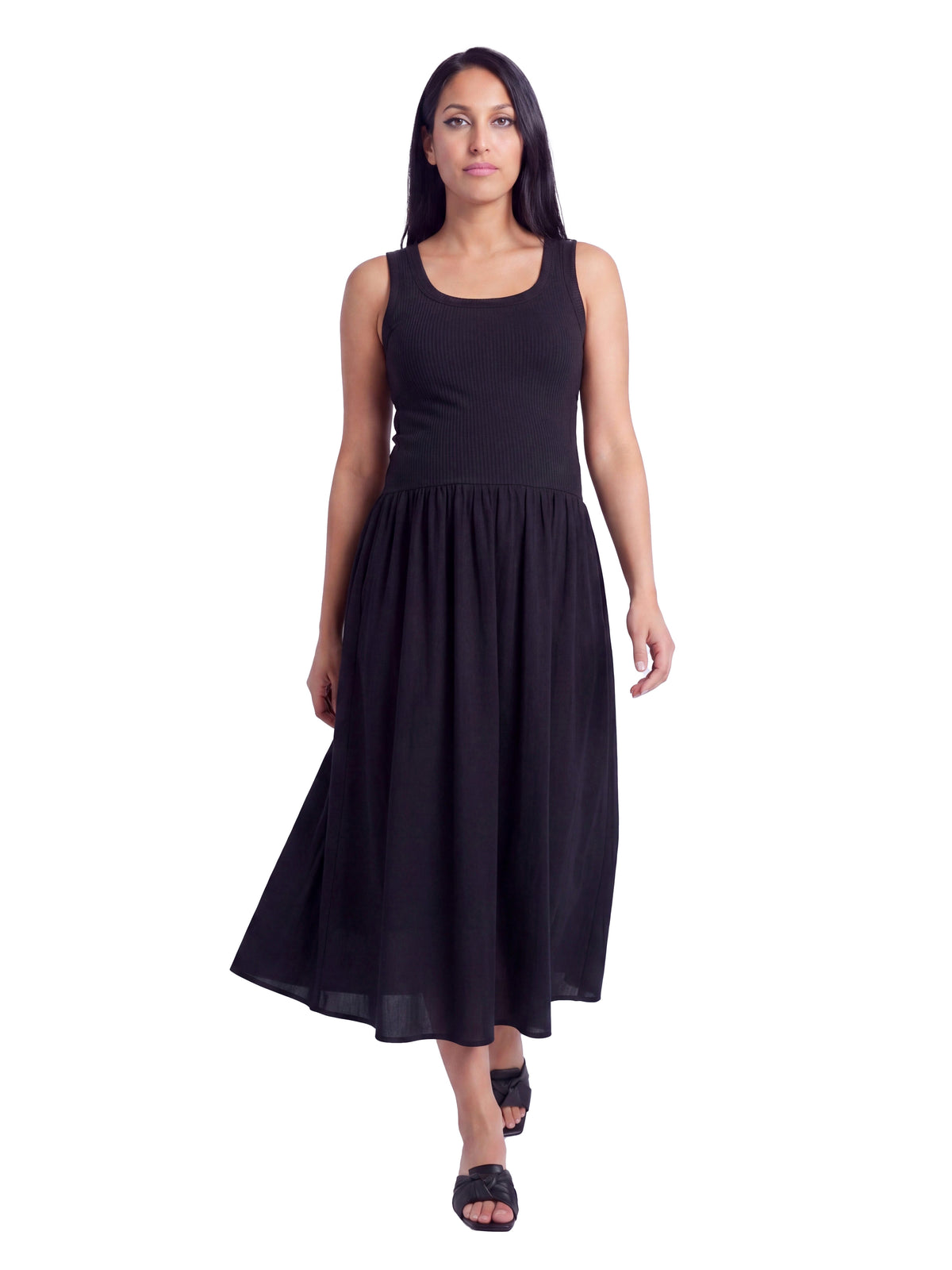 24seven Comfort Essential Maternity Sleeveless Scoop Neck A Line Pocket Maxi Dress