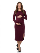24seven Comfort Essential Maternity Long Sleeve with Side Slit Dress