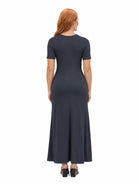 24seven Comfort Essential Maternity Scoop Neck A Line Maxi Dress