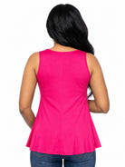 24seven Comfort Basic Maternity Scoop Neck Sleeveless Flared Tunic Tank Top