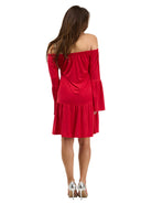 24seven Comfort Elevate Womens Off the Shoulder Bell Sleeve Mini Dress