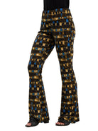 24seven Comfort Essential Womens Geometric Bell Bottom Foldover Waist Sweatpants