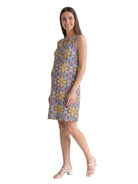 24seven Comfort Essential Maternity Floral Knee Length Paisley Sleeveless Keyhole Dress