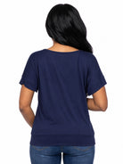 24seven Comfort Basic Maternity Wide Boat Neck Loose Fit Dolman Sleeve Top