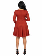 24seven Comfort Essential Maternity Scoop Neck Long Sleeve Knee Length Skater Dress