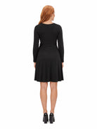 24seven Comfort Essential Maternity V Neck Long Sleeve Belted Faux Wrap Dress