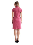 24seven Comfort Essential Maternity Mandarin Collar V Neck Knee Length Faux Wrap Dress