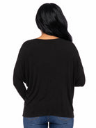 24seven Comfort Basic Maternity Wide Boat Neck Long Sleeve Dolman Style Top