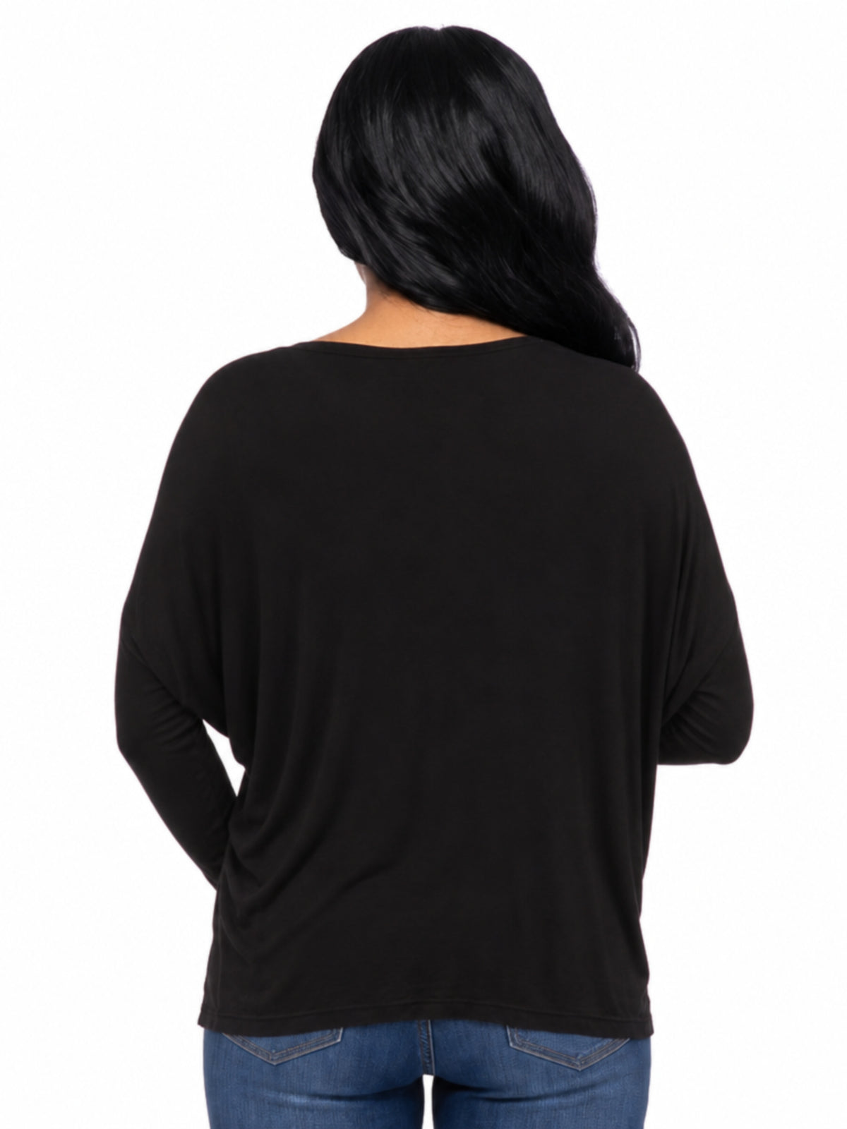 24seven Comfort Basic Maternity Wide Boat Neck Long Sleeve Dolman Style Top