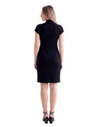 24seven Comfort Essential Maternity Mandarin Collar V Neck Knee Length Faux Wrap Dress