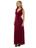 24seven Comfort Elevate Womens Sleeveless V-Neck Wrap Maxi Dress