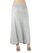 24seven Comfort Basic Maternity Elastic Waist Ankle Length A Line Maxi Skirt