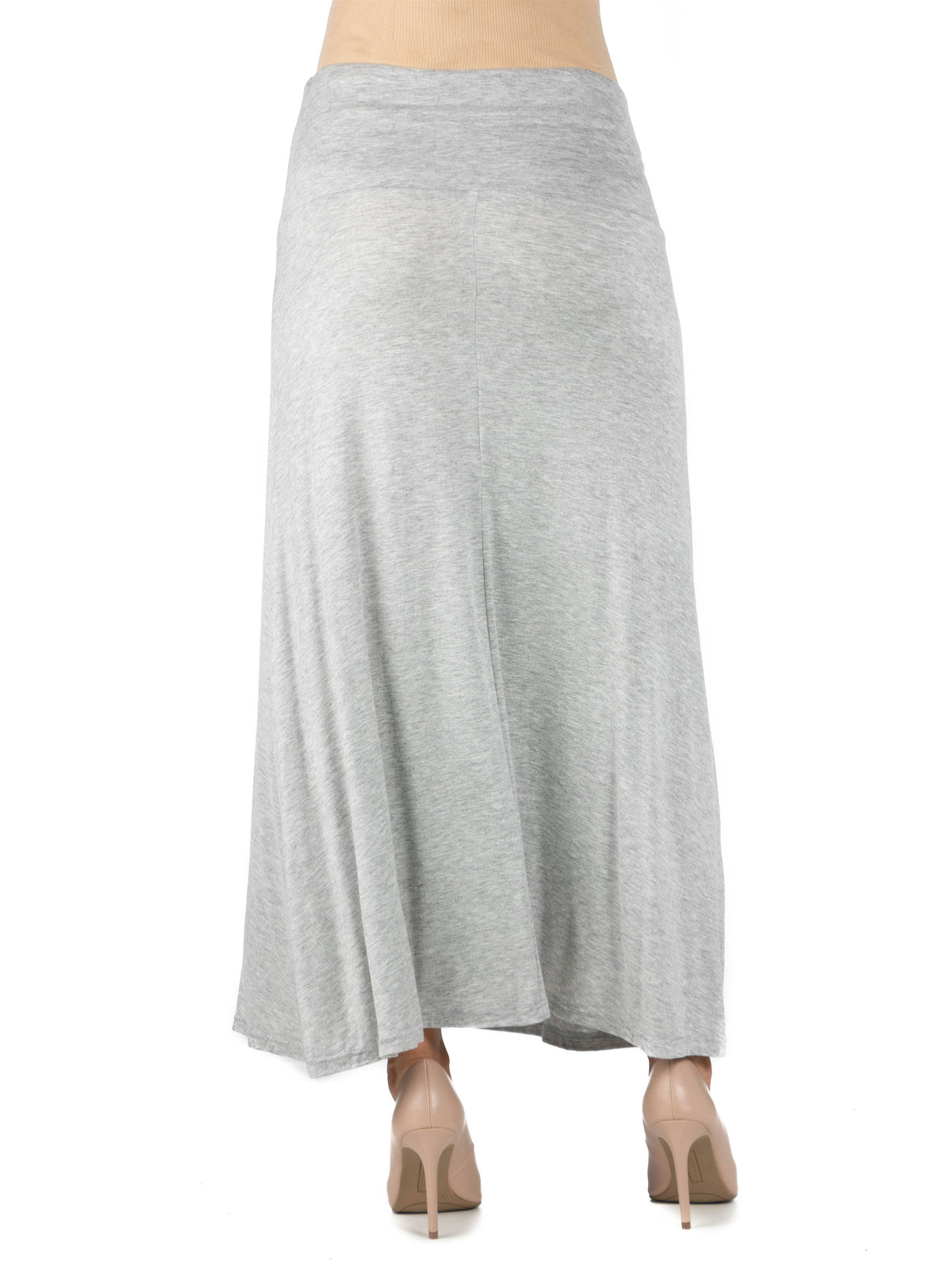 24seven Comfort Basic Maternity Elastic Waist Ankle Length A Line Maxi Skirt