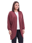 24seven Comfort Basic Curvy Soft Stretch Open Front Cardigan Jacket
