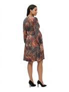 24seven Comfort Elevate Maternity Long Sleeve V Neck Empire Waist Knee Length Flare Dress