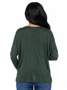 24seven Comfort Basic Maternity Wide Boat Neck Long Sleeve Dolman Style Top