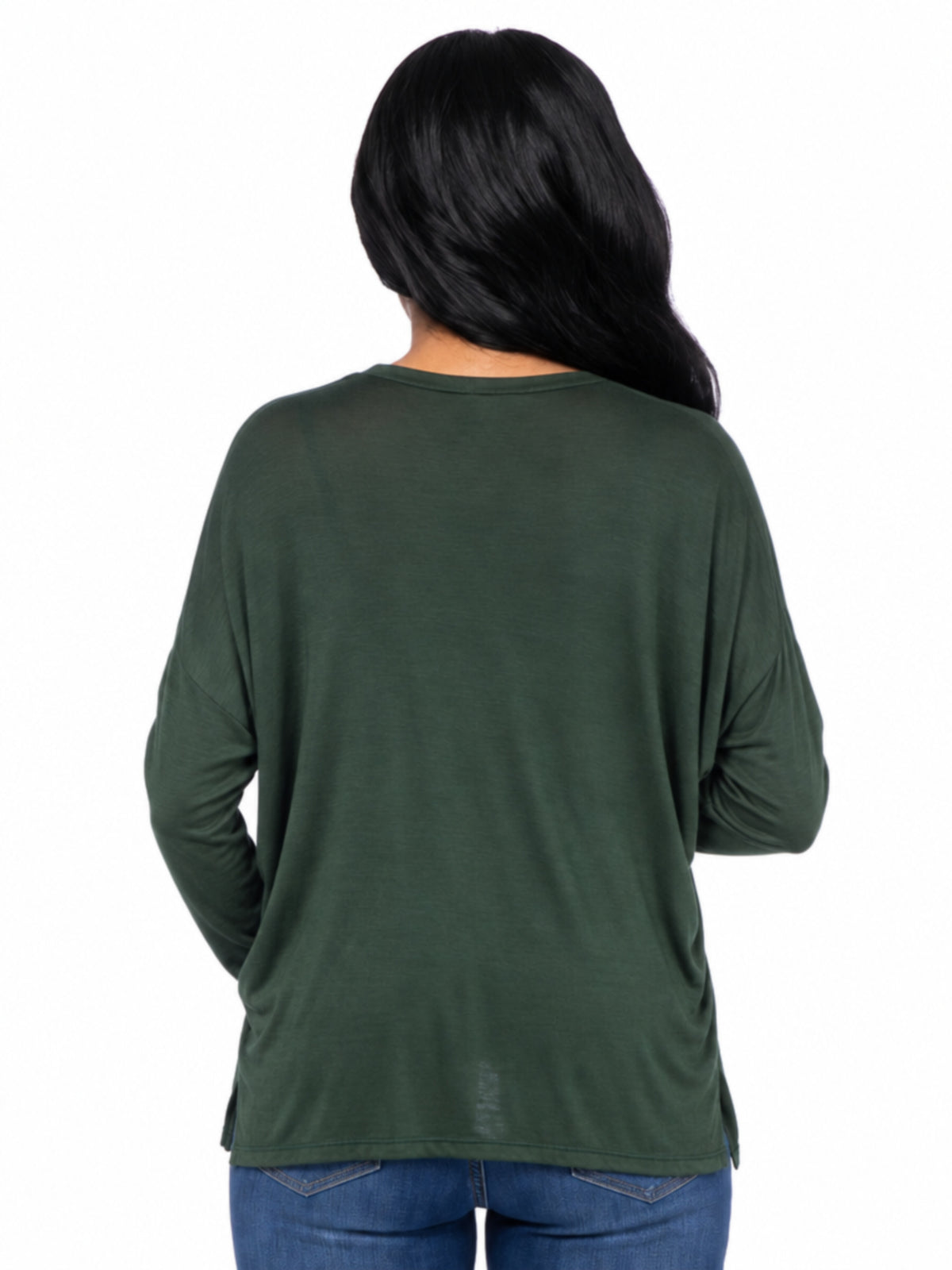 24seven Comfort Basic Maternity Wide Boat Neck Long Sleeve Dolman Style Top