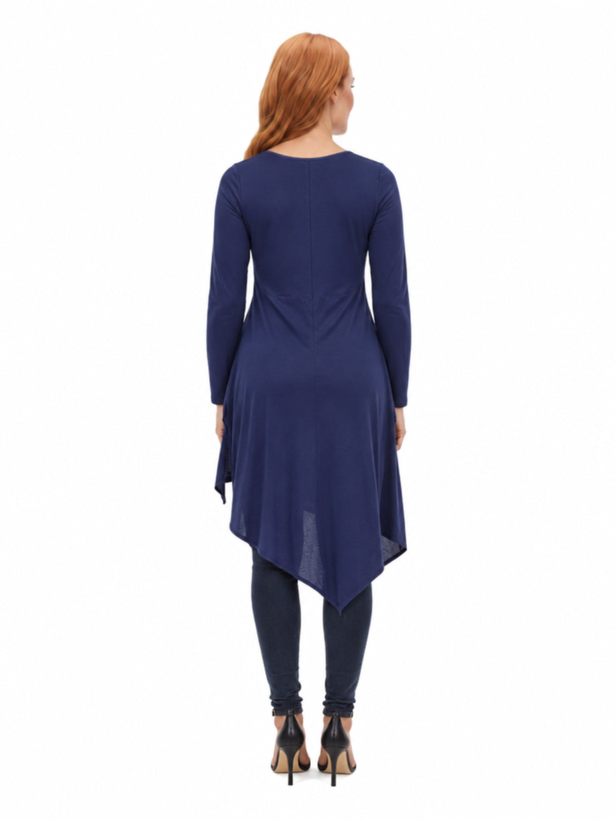24seven Comfort Essential Maternity Long Sleeve Knee Length Asymmetrical Tunic Top