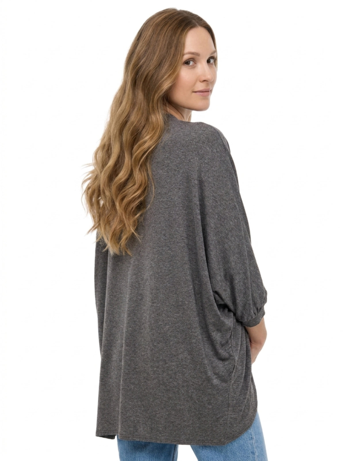 24seven Comfort Basic Maternity Soft Stretch Open Front Cardigan Jacket