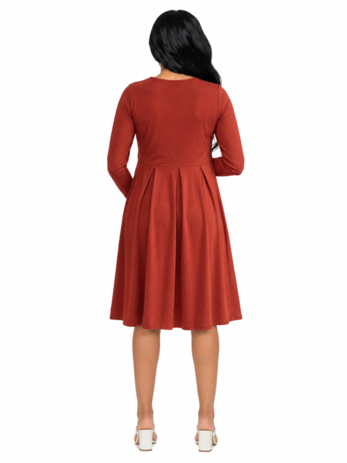 24seven Comfort Essential Maternity Midi Length Fit N Flare Pocket Dress