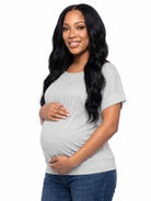 24seven Comfort Basic Maternity Wide Boat Neck Loose Fit Dolman Sleeve Top
