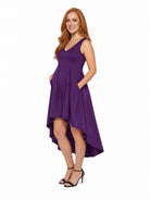 24seven Comfort Elevate Maternity Sleeveless Fit N Flare High Low Dress