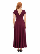24seven Comfort Essential Maternity Cap Sleeve V Neck Empire Waist A Line Maxi Dress