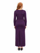 24seven Comfort Essential Maternity Long Sleeve Side Slit Fitted Black Maxi Dress