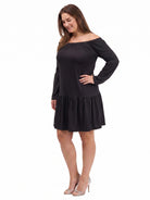 24seven Comfort Elevate Curvy Off the Shoulder Bell Sleeve Mini Dress