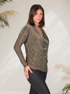 24seven Comfort Elevate Womens Cowl Neck Long Sleeve Top
