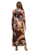 24seven Comfort Elevate Petite Floral  Long Sleeves Wrap Maxi Dress