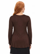 24seven Comfort Basic Maternity Long Sleeve Scoop Neck Swing Style Soft Flare Tunic Top
