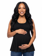 24seven Comfort Basic Maternity Scoop Neck Sleeveless Flared Tunic Tank Top