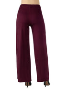 24seven Comfort Basic Maternity Elastic Waist Flared Leg Loose Fit Palazzo Pants
